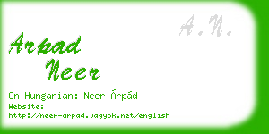 arpad neer business card